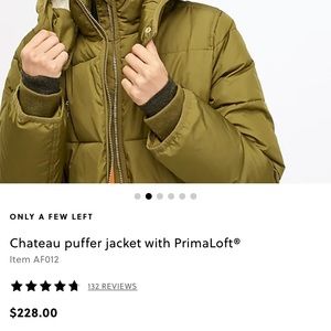 J.CREW CHATEAU PUFF PIMALOFT PARKA